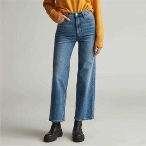 EVERLANE THE WAY-HIGH WIDE LEG FLARE ANKLE JEANS STRETCH ORGANIC COTTON DENIM 26